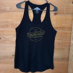Blue with gold lettering tank top Nashville Music City USA size XL